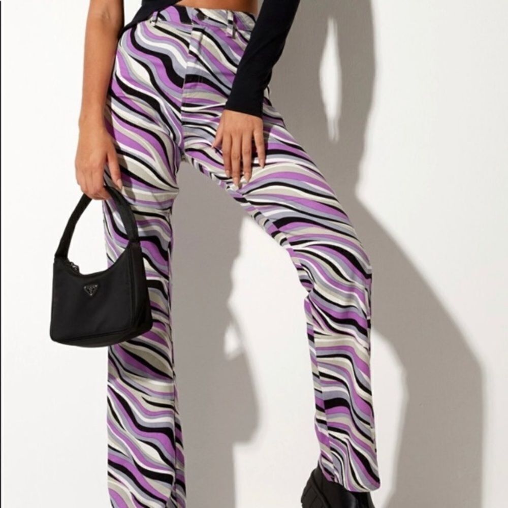 MOTEL ROCKS ZOVEN TROUSER IN 60'S ABSTRACT Size Small